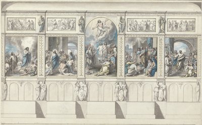 Entwurf für eine Wand der Kapelle der offenbarten Religion von Benjamin West